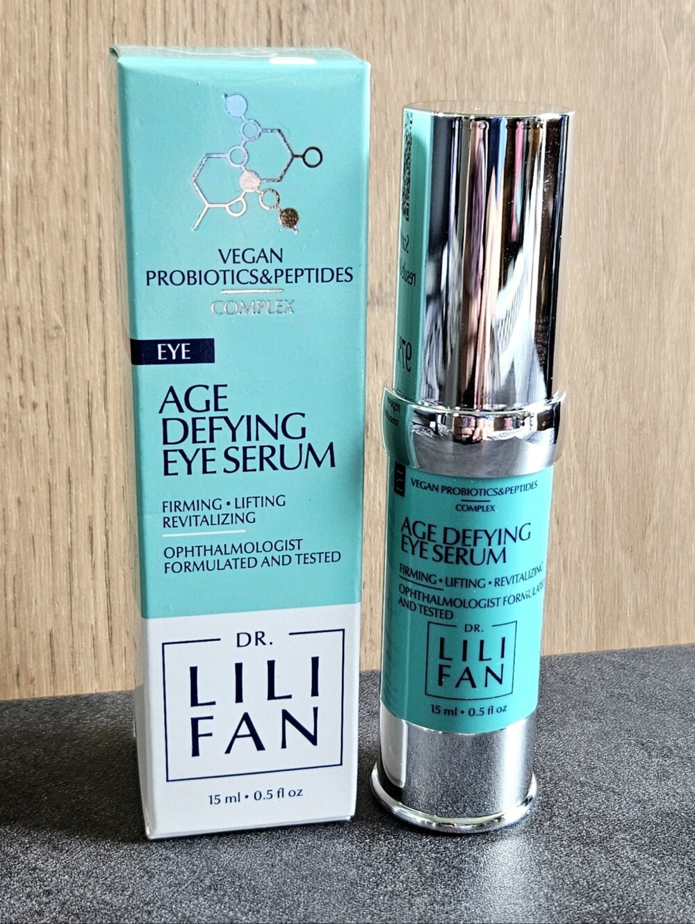 Dr. Lili Fan Age Defying Eye Serum .5oz NEW MSRP $65 Vegan Probiotic Peptides